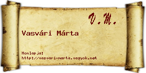 Vasvári Márta névjegykártya