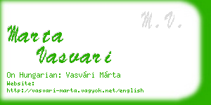 marta vasvari business card